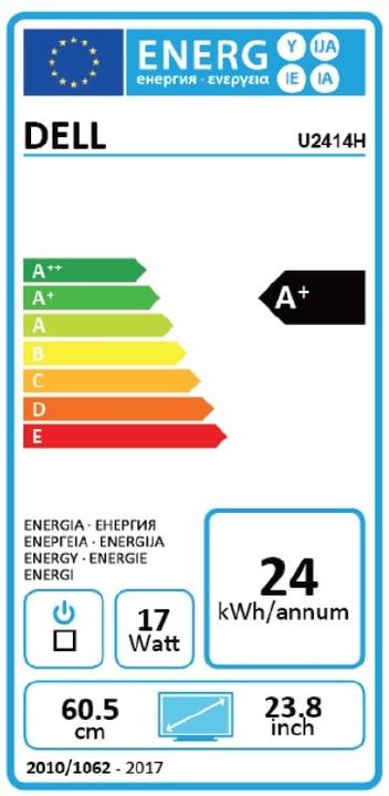 Energy Label Dell U2414h (1920 x 1080 pixels, 23.80")