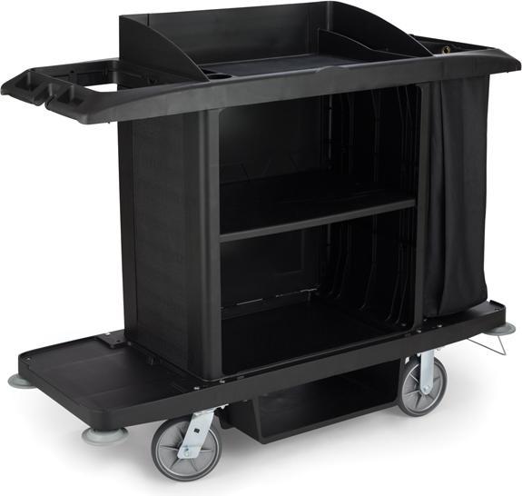 Produktbild Rubbermaid Hotelwagen gross Schwarz aus Kunststoff mit Beutelhalter (1 Stk.)
