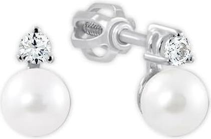 Brilio White gold earrings with crystal and pearl 745 235 001 00101 0700000