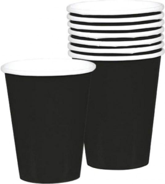 Produktbild Amscan 8 Kartonbecher 250ml schwarz (8 x)
