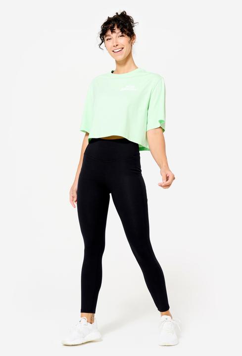 Image du produit Domyos T-shirt crop top femme, vert clair (L)