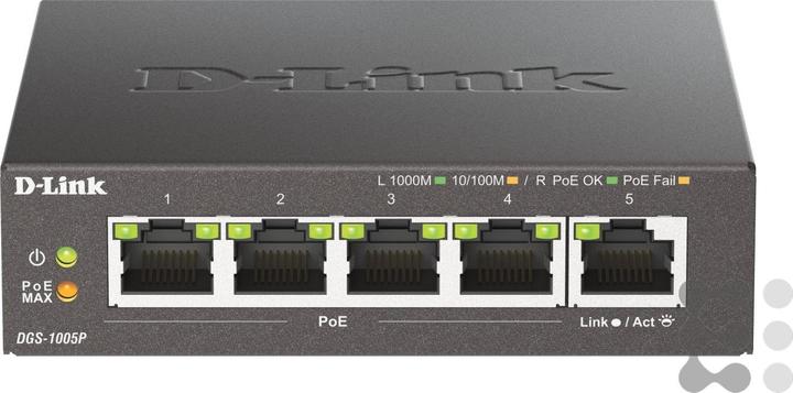 Actual product image D-Link DES-1005P/E (5 Ports)