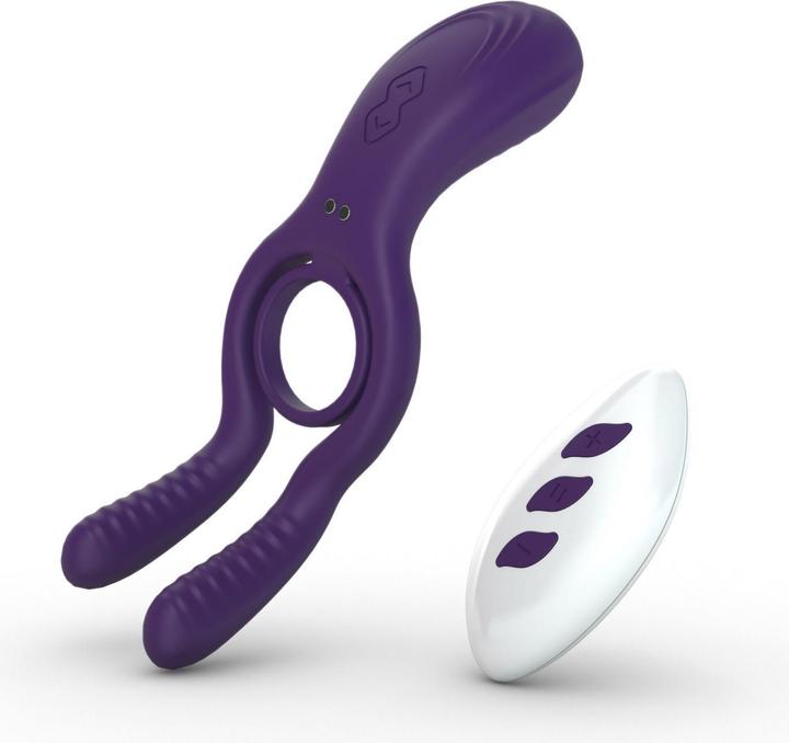 Actual product image Tracy's Dog Remote Control Vibrating Penis Ring - Purple (3.40 cm)
