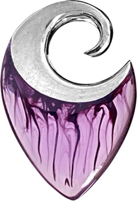 Star Piercing Ohrgewicht Spirale silber Nebel Epoxy violett (Messing, Organisch)