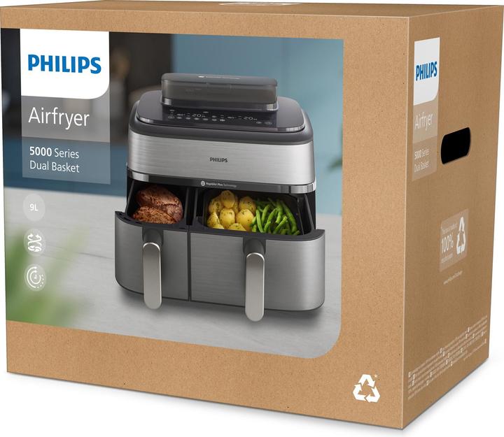 Produktbild Philips Steam Airfryer Dual Basket NA555/00