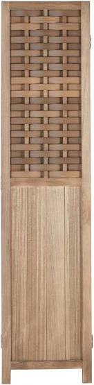 Actual product image Homestyle4u Paravent Room Divider 3 Parts Wood Partition Wall Rattan Optics Privacy Screen Brown