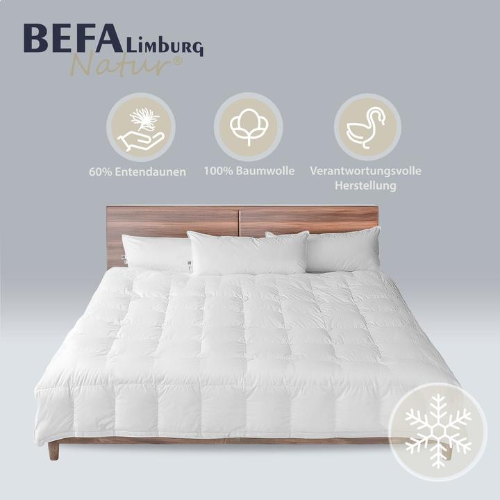 Produktbild BEFA Limburg Natur Daunendecke, 60% Daunen, Winter 2er Set (900 g, 135 x 200 cm)