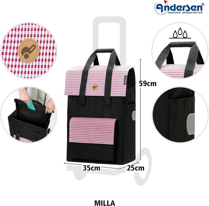 Image du produit Andersen Scala Milla Einkaufstrolley klappbar - 54L, belastbar bis 40 kg