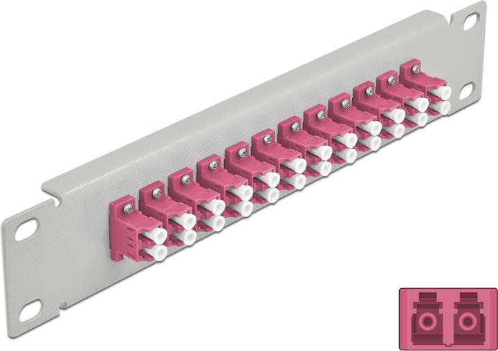 Produktbild Delock 10? LWL Patchpanel 12 Port LC Duplex violett 1 HE grau