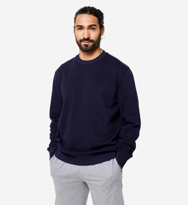Domyos Hoodie Herren warm Baumwollgewebe - blau/schwarz (S)