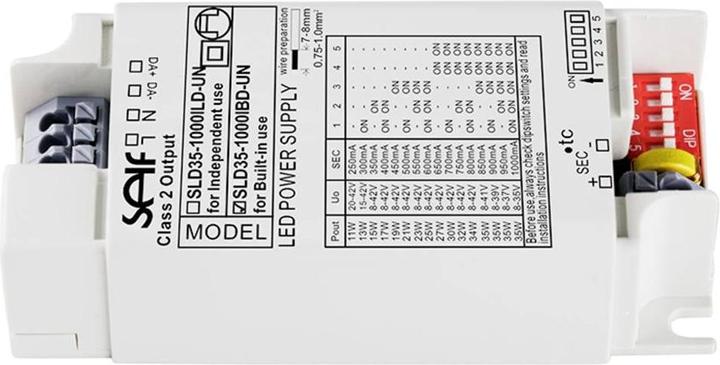 Actual product image Self Electronics SLD35-1000IBD-UN - LED transformer, 35 W, 8 - 42 V, 1 A, dimmable