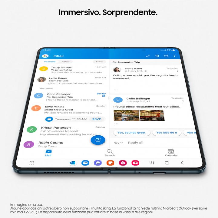 Immagine prodotto Samsung Galaxy Z Fold4 (256 GB, Phantom Black, 7.60", SIM + eSIM, 50 Mpx, 5G)