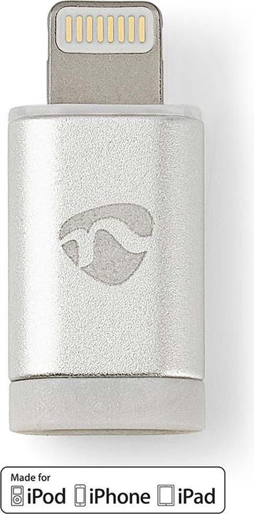 Productafbeelding Nedis Lightning-adapter | Apple Lightning 8-pins | USB Micro-B-aansluiting | Verguld | Aluminium | (Bliksem, USB Micro-B)