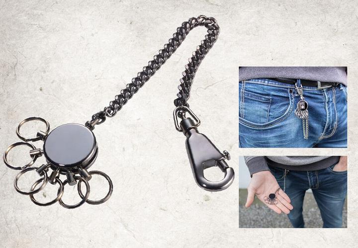 Immagine prodotto Troika Portachiavi PATENT CHAIN con catena, rotondo, grigio lucido