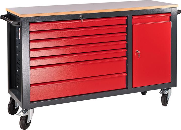 Produktbild Dema Mobile Werkbank / Arbeitstisch fahrbar Carlos 180x48x104 cm (48 cm, 180 cm)
