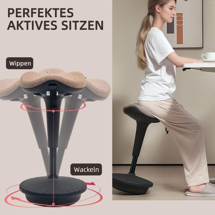 Produktbild Swisshandel24 Bürohocker mit Schwenkfunktion, ergonomischer Arbeitshocker, höhenverstellbar