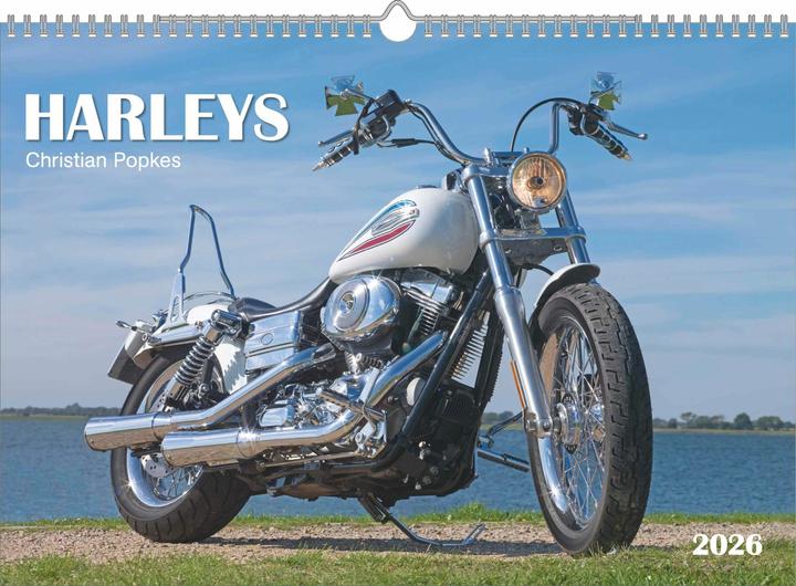 Produktbild Harleys 2026 - Wand-Kalender - 42x29,7 - Motorrad (Harter Einband, Deutsch)