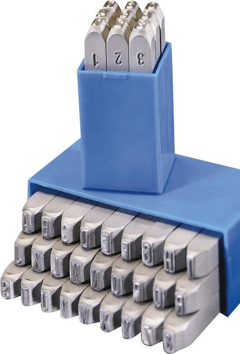 Produktbild Dönges Handschlagstempelsatz angespitzt, 9-teilig, Zahlen 0-9, Schrifthöhe 4 mm