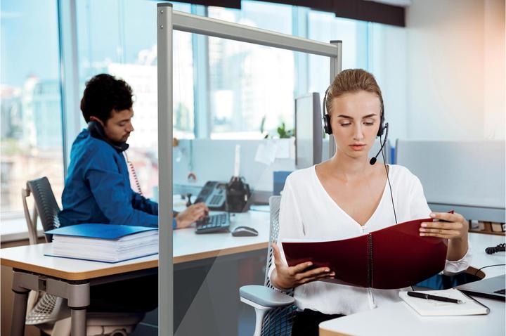 Actual product image Franken Counter and Desk Divider with Window Tempered Glass