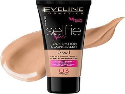 Actual product image Eveline Selfie Time Foundation & Concealer Covering, Moisturising Foundation and Concealer (03 Vanilla)