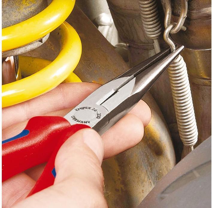 Produktbild Knipex Flachrundzange mit Schneide(Storchschnabelzange) 26 16 200 SB (200 mm)