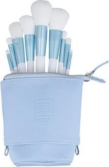 Ilu Basic Set 9 Makeup Brushes with Bag Blue (Set)