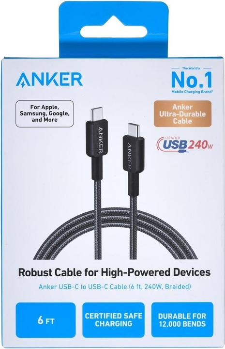 Produktbild Anker USB Typ C – USB Typ C (1.80 m, USB 3.1, 240 W)
