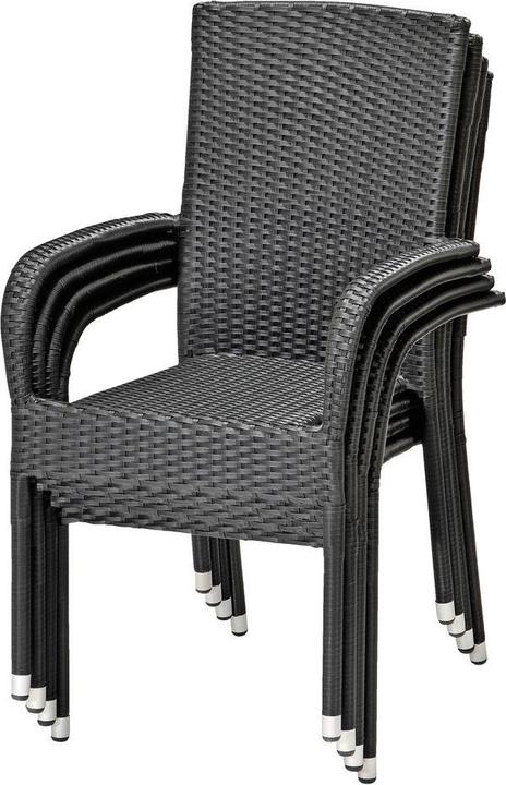 Produktbild JYSK 3745140 Gartenstuhl Abendessen Harter Sitz Harte Rückenlehne Stahl Schwarz