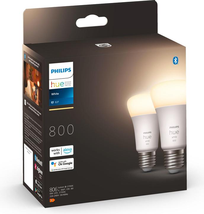 Produktbild Philips Hue White BT (E27, 9.50 W, 806 lm, 2 x, F)