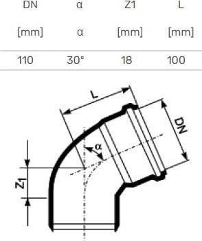 Produktbild Magnaplast SOIL&WASTE BEND 110X30 GREY