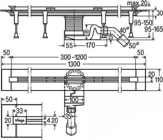 Actual product image Viega SHOWER CHANNEL BASIC UNIT 686277 (1200 mm)
