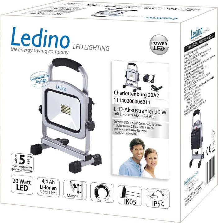 Produktbild Ledino Akku Scheinwerfer Charlottenburg 20A2 20 W