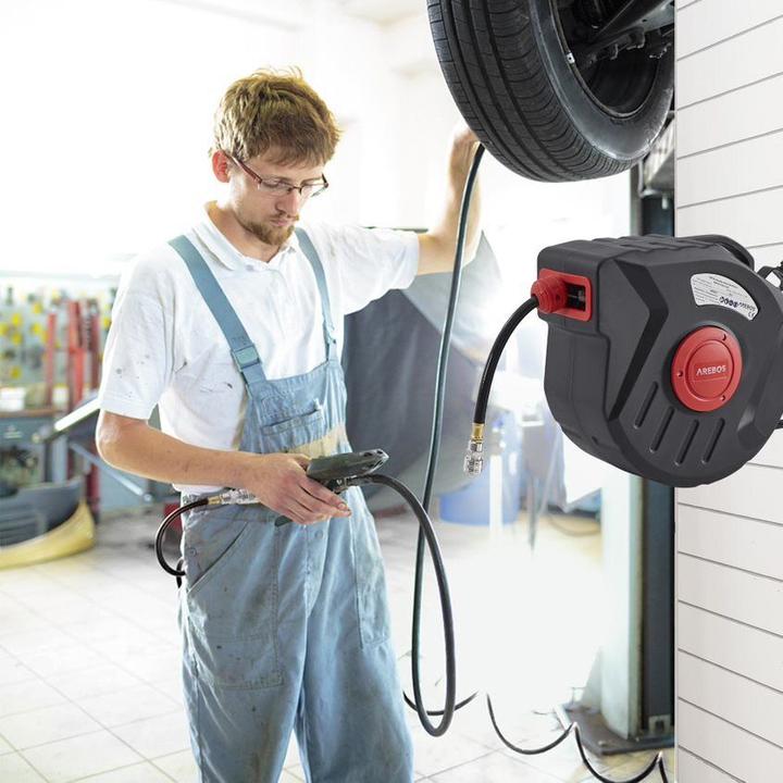 Actual product image Arebos Compressed Air Hose Reel 20M - Grey (10 m)