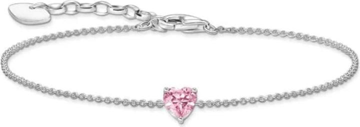 Thomas Sabo Armband Mit Herzfãrmigem Rosa Stein (19 cm, Silber 925)