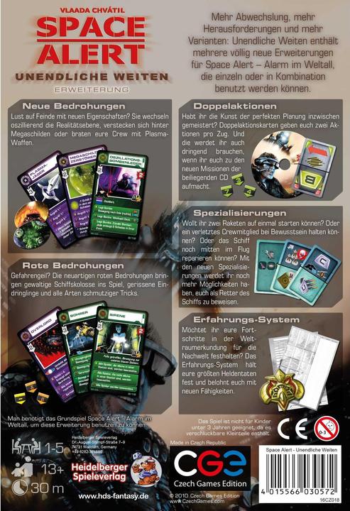 Actual product image Czech games edition CZ018 - Infinite widths: Space Alert, from 12 years (extension, DE edition) (German)