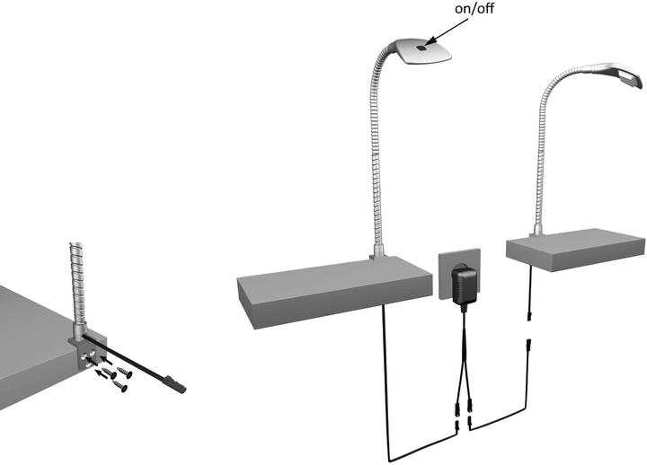 Immagine prodotto Halemeier Set di luci a LED a superficie SwanLite luce di lettura 12 V (100 lm)