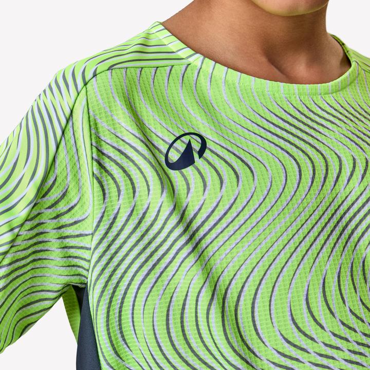Image du produit Kipsta Maillot De Football Enfant Manches Courtes Viralto Wave Jaune Fluo, Gris,Noir