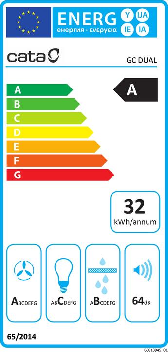 Energy Label Cata GC DUAL A 45 XGWH/D (Substructure hood)