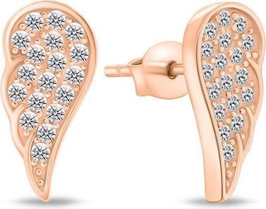 Brilio Silver - Delicate bronze earrings Angel wings EA743R