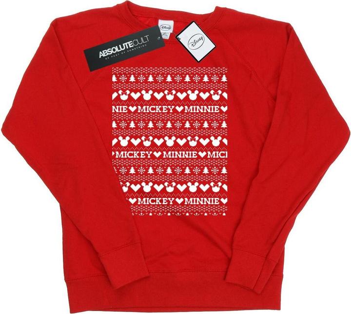 Disney Mickey And Minnie Christmas Fair Isle Sweatshirt (S)