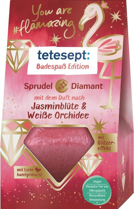 Produktbild Tetesept Badespass Sprudel-Diamant Flamazing rot (Badesalz)
