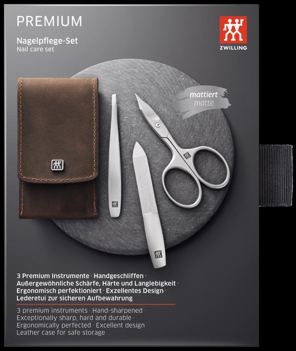 Actual product image Zwilling TWINOX Mountain pocket case, brown, 3-pcs.
