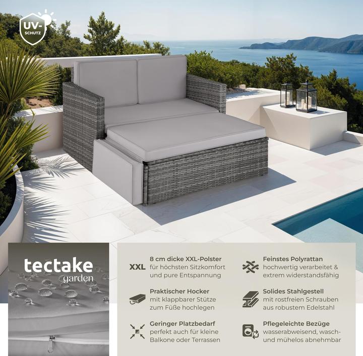 Actual product image tectake Rattan sofa Corfu, variant 2