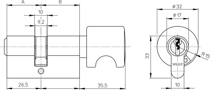 Produktbild Wilka Knaufzylinder 1484 Mmv S 26-K45 mm