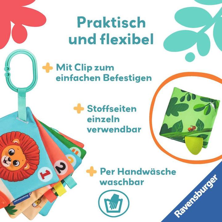 Image du produit Ravensburger 4854 play+ Mon tout premier livre de jeu : Chiffres et couleurs, livre en tissu, livre à câliner (Allemand)