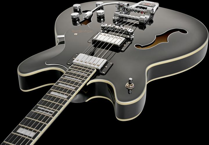 Image du produit Hagstrom Guitare électrique, Tremar Viking Deluxe, Black Gloss (Guitare électrique, Érable, Chromage)