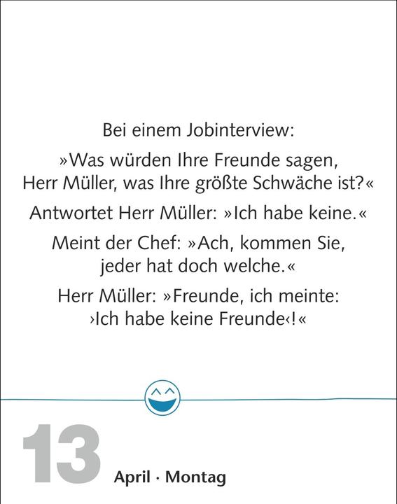 Produktbild Harenberg Beste Witze Tagesabreisskalender 2026 (Harter Einband, Deutsch)