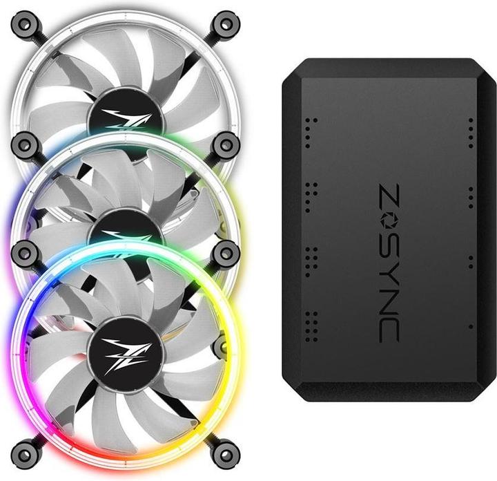 Actual product image Zalman 120mm ZM-LF120 ARGB Triple Pack incl. Controller (120 mm, 3 x)