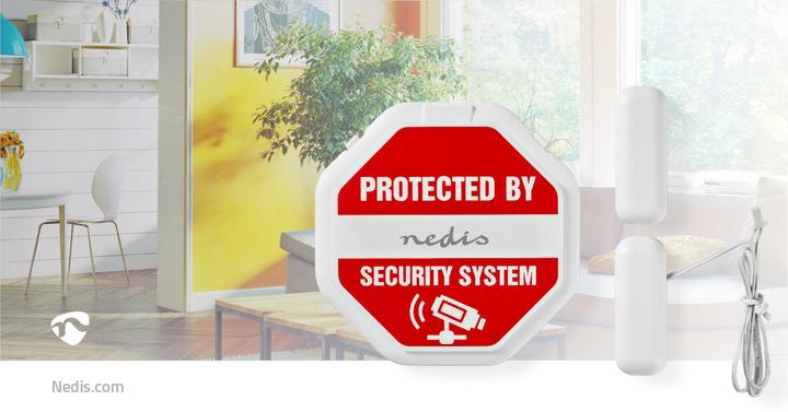 Produktbild Nedis Doorstep Window Alarm Battery Powered 2X CR2032 85 dB White