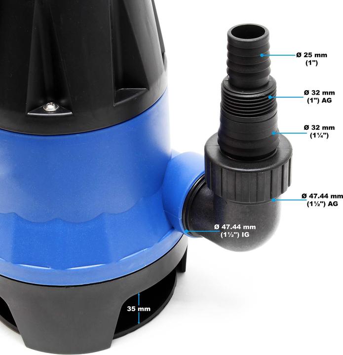 Actual product image Wiltec Submersible Pump for Clean Dirty Flood Water 400 watts 7500l/h sewage pump (Sewage pump)